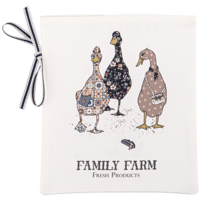 Мешочек подарочный " FAMILY FARM" 25х23см, 100% хлопок, белый, твил, пропитка LEFARD 850-742-9-1