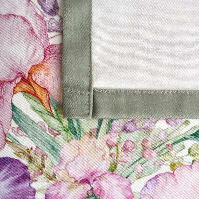 Скатерть ирисы 110х140см ,белый, 100% хлопок,твил пропитка LEFARD 850-743-20-11