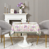 Скатерть ирисы 110х140см ,белый, 100% хлопок,твил пропитка LEFARD 850-743-20