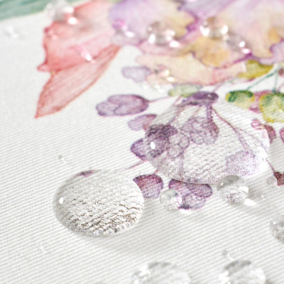 Скатерть ирисы 110х140см ,белый, 100% хлопок,твил пропитка LEFARD 850-743-20-16