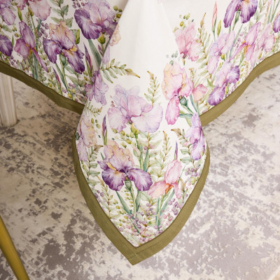 Скатерть "ИРИСЫ" 160х220см ,белый, 100% хлопок,твил пропитка LEFARD 850-743-21-2