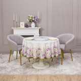 Скатерть круглая "ИРИСЫ" 190см ,белый, 100% хлопок, твил, с пропиткой LEFARD 850-743-22