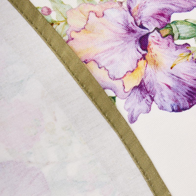 Скатерть круглая "ИРИСЫ" 190см ,белый, 100% хлопок, твил, с пропиткой LEFARD 850-743-22-3