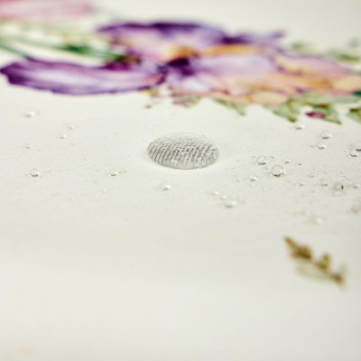 Скатерть круглая " ИРИСЫ" 150см белая ,100% хлопок ,твил, с пропиткой LEFARD 850-743-23-1