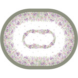 Скатерть овальная "ИРИСЫ" ,140х180см, 100% хлопок,твил c пропиткой белый LEFARD 850-743-4