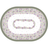 Скатерть овальная "ИРИСЫ" ,160х220см,100% хлопок,твил c пропиткой белый LEFARD 850-743-41