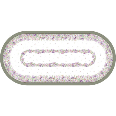 Скатерть овальная "ИРИСЫ" ,140х300см,100% хлопок,твил c пропиткой белый LEFARD 850-743-42