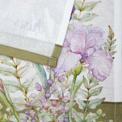 Набор полотенец из 2 шт " ИРИСЫ" 40х60см, 100% хлопок,белый ,твил LEFARD 850-743-63-2