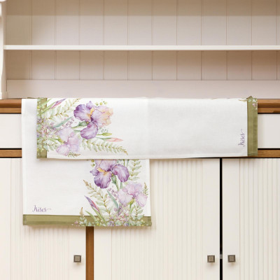 Набор полотенец из 2 шт " ИРИСЫ" 40х60см, 100% хлопок,белый ,твил LEFARD 850-743-63-4