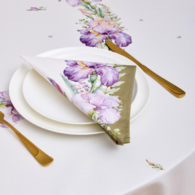 Набор салфеток из 2-х шт " ИРИСЫ" , 40х40см, 100% хлопок, белый, твил, LEFARD 850-743-8-1