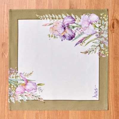 Набор салфеток из 2-х шт " ИРИСЫ" , 40х40см, 100% хлопок, белый, твил, LEFARD 850-743-8-4