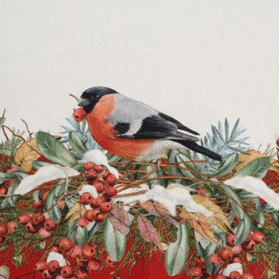 Скатерть " МОРОЗКО.СНЕГИРИ" 110х140см , красный, 100% хлопок, твил пропитка LEFARD 850-745-20-16