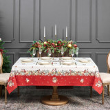 Скатерть " МОРОЗКО.СНЕГИРИ" 160х220см , красный, 100% хлопок, твил пропитка LEFARD 850-745-21