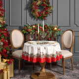 Скатерть круглая "МОРОЗКО . СНЕГИРИ"150см ,красный, 100% хлопок ,твил с пропиткой LEFARD 850-745-23