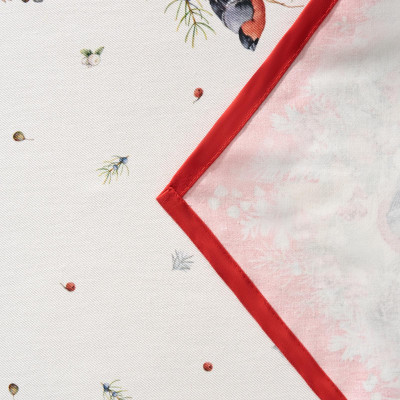 Дорожка " МОРОЗКО.СНЕГИРИ" 45х145см , красный, 100% хлопок, твил пропитка LEFARD 850-745-3-1