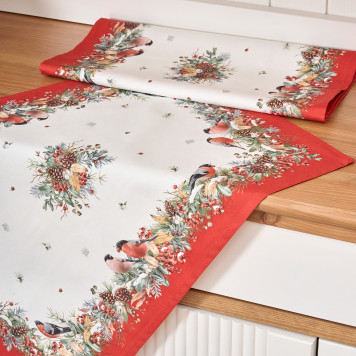 Набор полотенец из 2 шт " МОРОЗКО.СНЕГИРИ " , 40х60см, 100% хлопок, белый, , твил, LEFARD 850-745-6-9