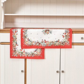 Набор полотенец из 2 шт " МОРОЗКО.СНЕГИРИ " , 40х60см, 100% хлопок, белый, , твил, LEFARD 850-745-6-7