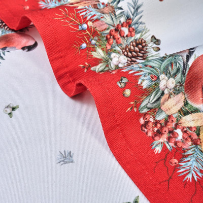 Набор салфеток из 2-х шт " МОРОЗКО.СНЕГИРИ" , 40х40см, 100% хлопок, красный, твил, LEFARD 850-745-8-2