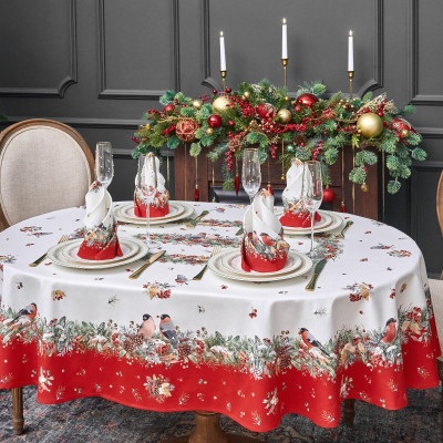 Набор салфеток из 2-х шт " МОРОЗКО.СНЕГИРИ" , 40х40см, 100% хлопок, красный, твил, LEFARD 850-745-8-4