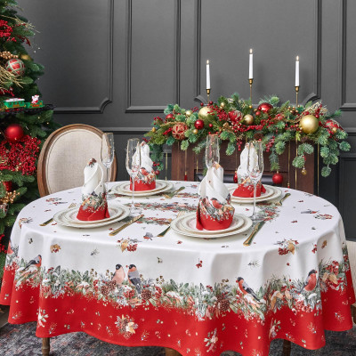 Набор салфеток из 2-х шт " МОРОЗКО.СНЕГИРИ" , 40х40см, 100% хлопок, красный, твил, LEFARD 850-745-8-5