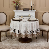 Скатерть " ПАРИЖСКИЕ КОТЫ" круглая 190 см твилл водооталкивающая пропитка LEFARD 850-746-22