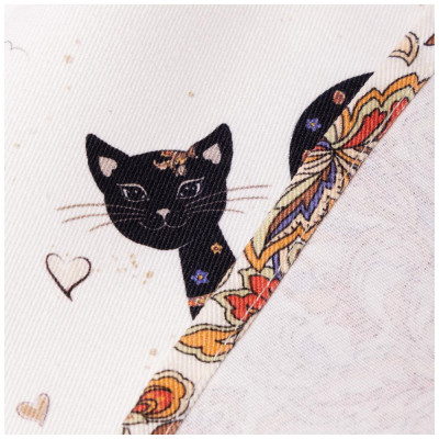 Скатерть " ПАРИЖСКИЕ КОТЫ" круглая 190 см твилл водооталкивающая пропитка LEFARD 850-746-22-4