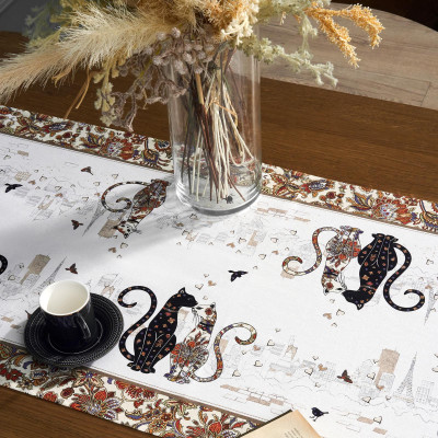 Дорожка на стол "ПАРИЖСКИЕ КОТЫ", 45х215см, 100% хлопок,твил LEFARD 850-746-32-10