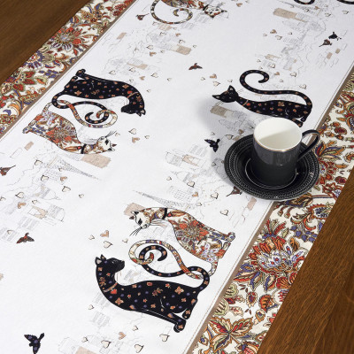 Дорожка на стол "ПАРИЖСКИЕ КОТЫ", 45х215см, 100% хлопок,твил LEFARD 850-746-32-11
