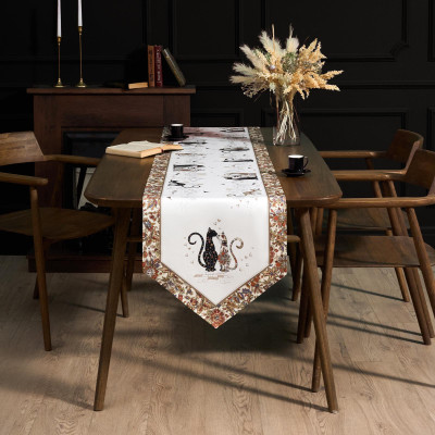 Дорожка на стол "ПАРИЖСКИЕ КОТЫ", 45х215см, 100% хлопок,твил LEFARD 850-746-32-12