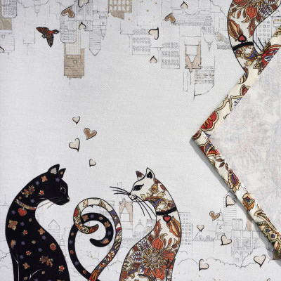 Дорожка на стол "ПАРИЖСКИЕ КОТЫ", 45х215см, 100% хлопок,твил LEFARD 850-746-32-15