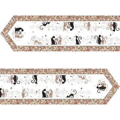 Дорожка на стол "ПАРИЖСКИЕ КОТЫ", 45х300см, 100% хлопок,твил LEFARD 850-746-33