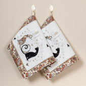 Набор полотенец из 2-х шт "ПАРИЖСКИЕ КОТЫ" 40х60см, 100% хлопок, белый твил LEFARD 850-746-63