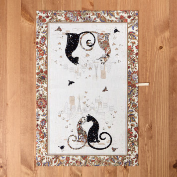 Набор полотенец из 2-х шт "ПАРИЖСКИЕ КОТЫ" 40х60см, 100% хлопок, белый твил LEFARD 850-746-63-4