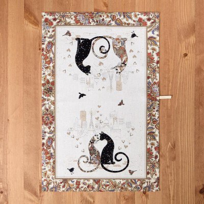 Набор полотенец из 2-х шт "ПАРИЖСКИЕ КОТЫ" 40х60см, 100% хлопок, белый твил LEFARD 850-746-63-4