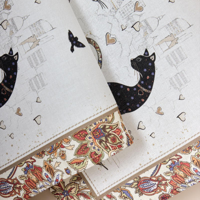 Набор полотенец из 2-х шт "ПАРИЖСКИЕ КОТЫ" 40х60см, 100% хлопок, белый твил LEFARD 850-746-63-5