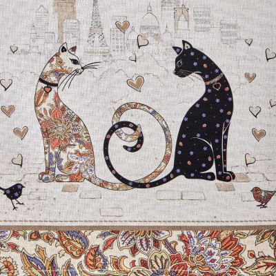 Набор полотенец из 2-х шт "ПАРИЖСКИЕ КОТЫ" 40х60см, 100% хлопок, белый твил LEFARD 850-746-63-6