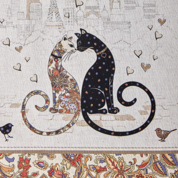 Набор полотенец из 2-х шт "ПАРИЖСКИЕ КОТЫ" 40х60см, 100% хлопок, белый твил LEFARD 850-746-63-7