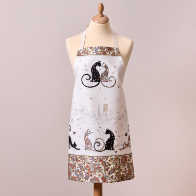 Фартук " ПАРИЖСКИЕ КОТЫ" 60х70см 100% хлопок, кайма, твил, пропитка LEFARD 850-746-7