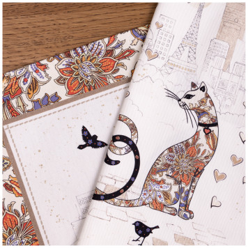 Набор салфетки "ПАРИЖСКИЕ КОТЫ" 2 шт 40*40 твилл LEFARD 850-746-81-4