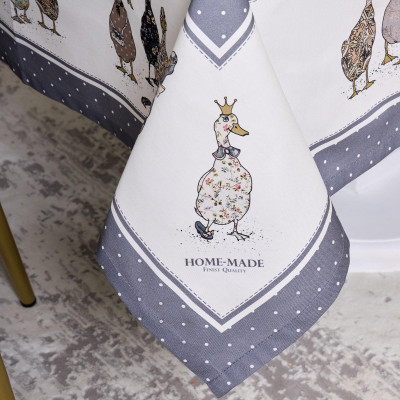 Скатерть "FAMILY FARM" 140х180см , 100% хлопок, графит, твил, пропитка LEFARD 850-747-2-3