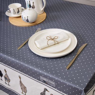 Скатерть "FAMILY FARM" 140х180см , 100% хлопок, графит, твил, пропитка LEFARD 850-747-2-8