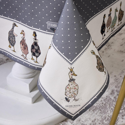 Скатерть "FAMILY FARM" 110х140см , 100% хлопок, графит , твил, пропитка LEFARD 850-747-20-4