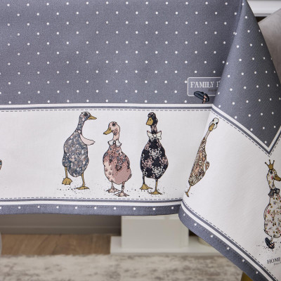 Скатерть "FAMILY FARM" 110х140см , 100% хлопок, графит , твил, пропитка LEFARD 850-747-20-7