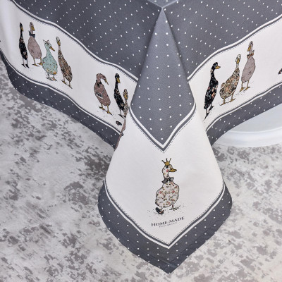 Скатерть "FAMILY FARM" 160х220см ,100% хлопок, графит , твил, пропитка LEFARD 850-747-21-9