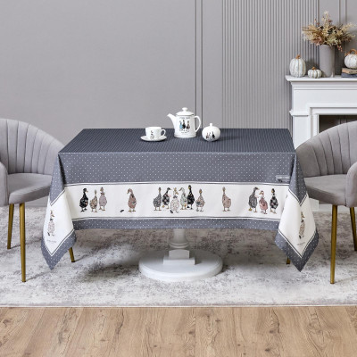 Скатерть "FAMILY FARM" 160х220см ,100% хлопок, графит , твил, пропитка LEFARD 850-747-21