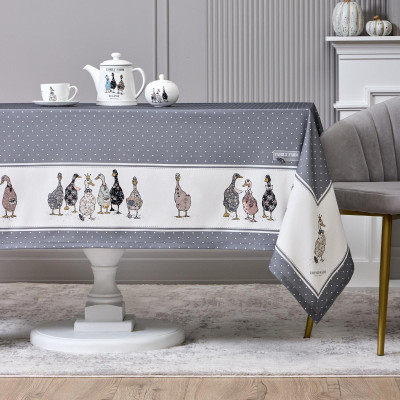 Скатерть "FAMILY FARM" 160х220см ,100% хлопок, графит , твил, пропитка LEFARD 850-747-21-4