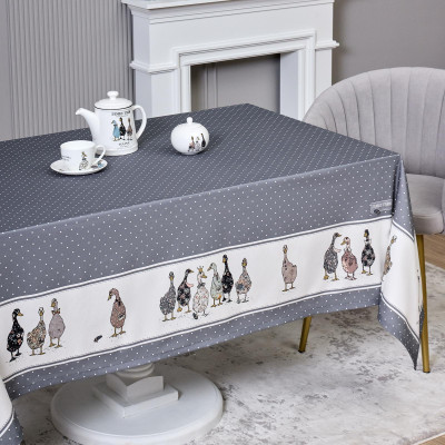 Скатерть "FAMILY FARM" 160х220см ,100% хлопок, графит , твил, пропитка LEFARD 850-747-21-5