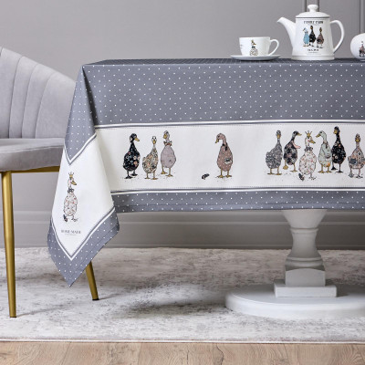 Скатерть "FAMILY FARM" 160х220см ,100% хлопок, графит , твил, пропитка LEFARD 850-747-21-8