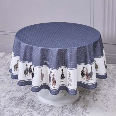 Скатерть круглая "FAMILY FARM" 190 см , 100% хлопок,твил, пропитка, графит LEFARD 850-747-22-15