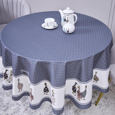 Скатерть круглая "FAMILY FARM" 190 см , 100% хлопок,твил, пропитка, графит LEFARD 850-747-22-4